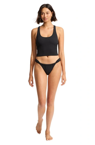 Shop Seafolly Sea Dive Action Back Tankini Top In Black