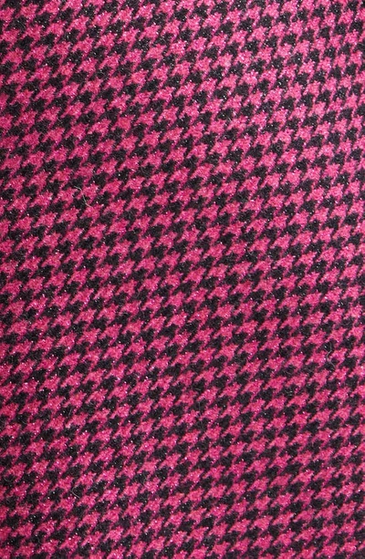 Shop L Agence Livvy Houndstooth Wool Blend Trousers In Pink/ Black Houndstooth