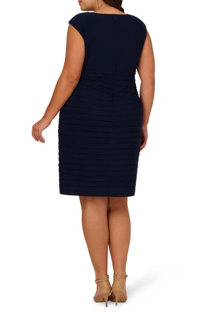 Shop Adrianna Papell Cowl Neck Banded Dress In Midnight