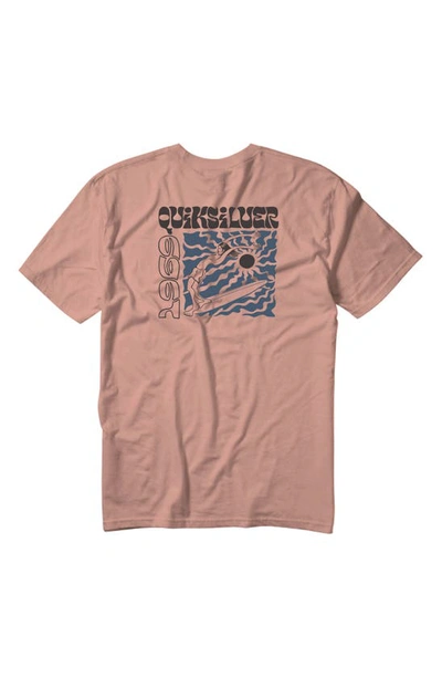 Shop Quiksilver Enjoy The Ride Logo Graphic T-shirt In Dusty Pink