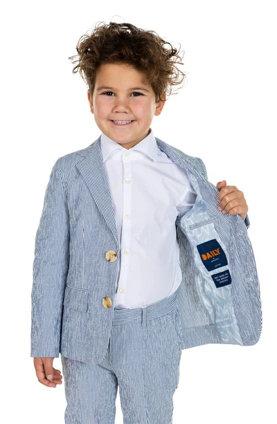Shop Opposuits Kids' Seersucker Suit In Blue