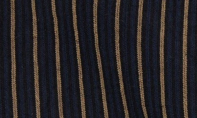 Shop Isabel Marant Étoile Liliane Stripe Tie Waist Shirtdress In Black Midnight