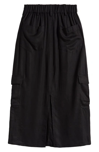 Shop Good Luck Girl Kids' Twill Maxi Cargo Skirt In Black