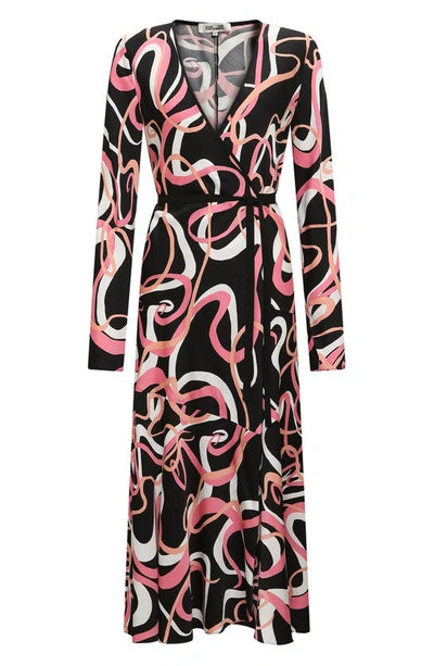 Shop Diane Von Furstenberg Anika Long Sleeve Wrap Dress In Celebration