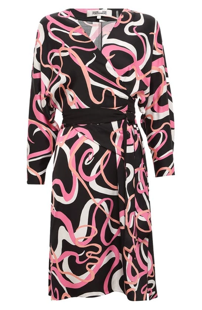 Shop Diane Von Furstenberg Mikah Long Sleeve Wrap Dress In Celebration