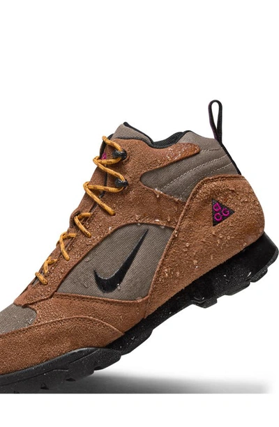 Shop Nike Gender Inclusive Acg Torre Mid Hiking Sneaker In Pecan/ Black/ Olive Grey