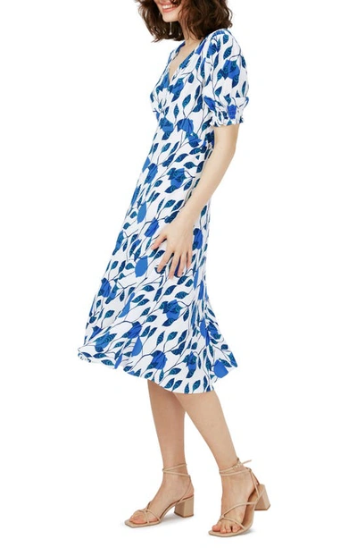 Shop Dvf Jemma Floral Print Dress In Lantern Leaves Ivory Med