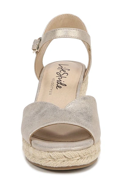 Shop Lifestride Tess Espadrille Platform Wedge Sandal In Platino