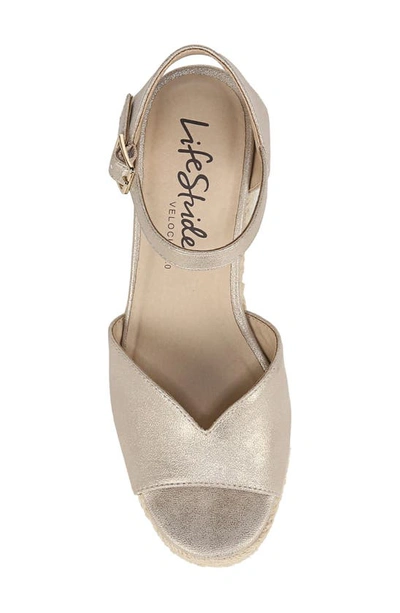 Shop Lifestride Tess Espadrille Platform Wedge Sandal In Platino