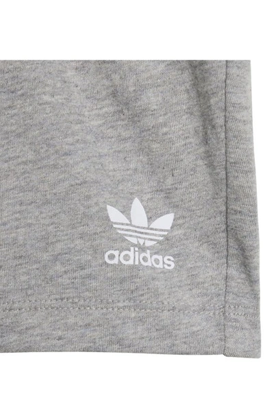 Shop Adidas Originals Lifestyle Logo T-shirt & Shorts Set In Medium Grey Heather