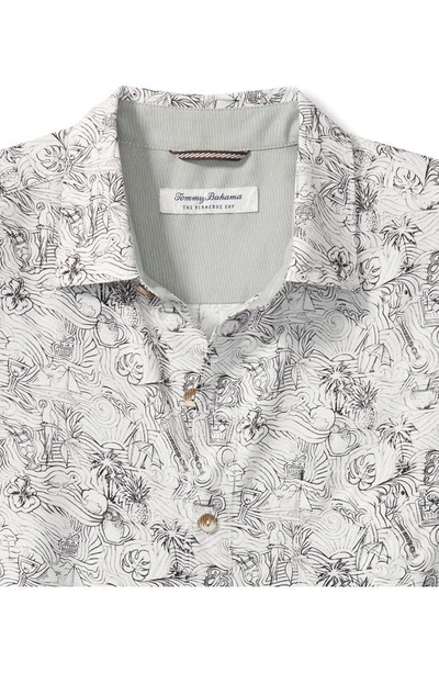 Shop Tommy Bahama Veracruz Cay Hidden Paradise Short Sleeve Button-up Shirt In Off White