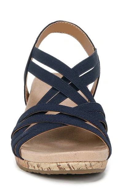 Shop Lifestride Mallory Strappy Slingback Wedge Sandal In Lux Navy