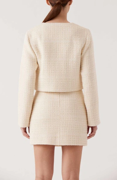 Shop Sophie Rue Eloise Tweed Miniskirt In Cream