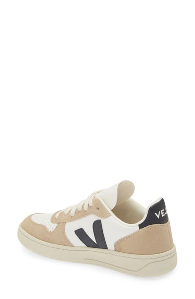 Shop Veja V-10 Sneaker In Extra-white Black Sahara