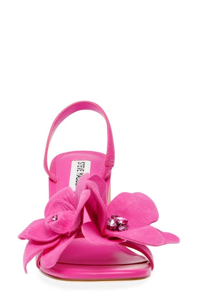 Shop Steve Madden Farrie Flower Slingback Sandal In Pink Suede