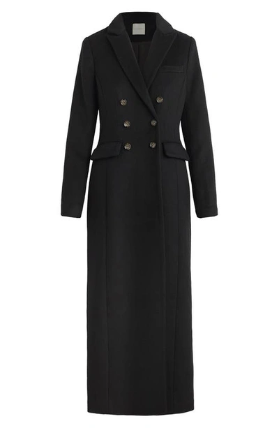 Shop Favorite Daughter The Simon Double Breasted Longline Coat In Black
