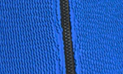 Shop Bondeye Splice Mara Zip-up One-piece Swimsuit In Cobalt / Black