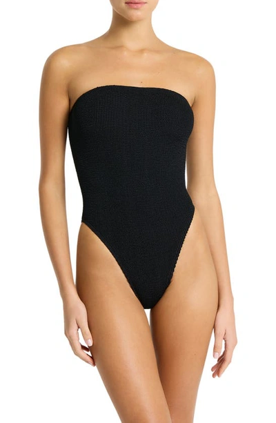 Shop Bondeye Fane Strapless One-piece Swimsuit In Black Eco