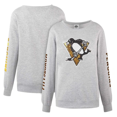 Shop Cuce Heather Gray Pittsburgh Penguins Sequin Pullover Sweatshirt