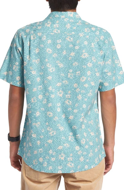 Shop Quiksilver Future Hippie Floral Short Sleeve Button-up Shirt In Reef Waters