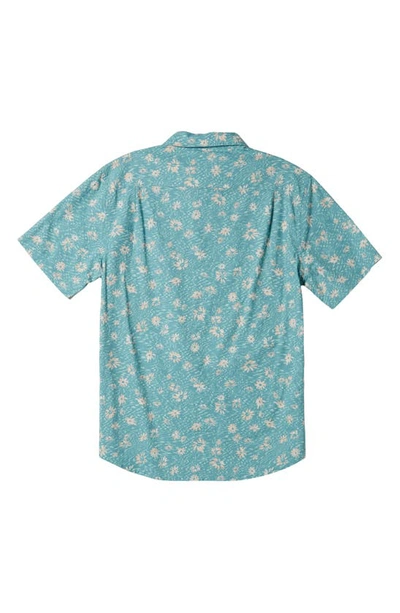 Shop Quiksilver Future Hippie Floral Short Sleeve Button-up Shirt In Reef Waters