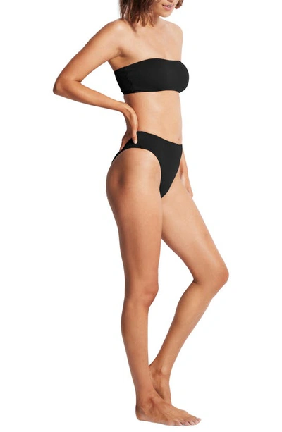 Shop Seafolly Sea Dive High Waist Bikini Bottoms In Black