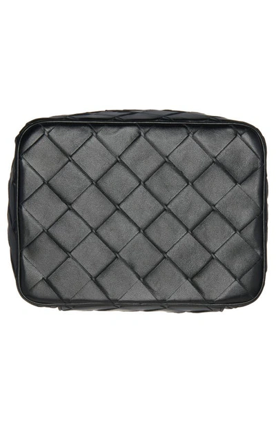 Shop Bottega Veneta Intrecciato Leather East/west Vanity Case In Black-gold