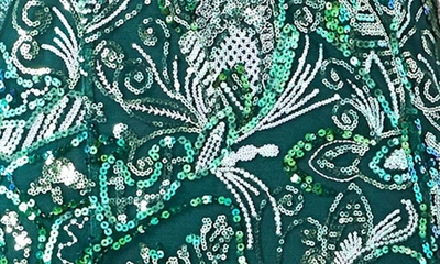 Endless Rose Sequin Tie Shoulder Midi Cocktail Dress In Green