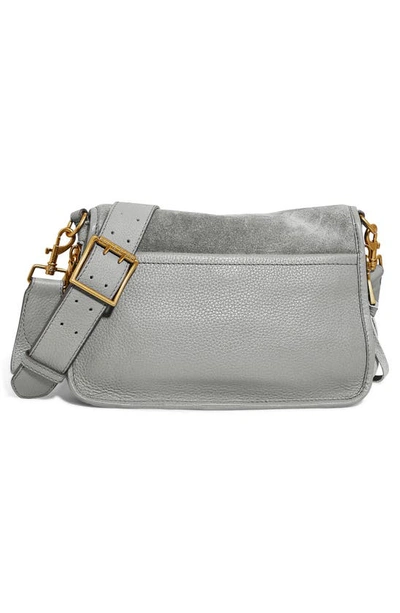 Shop Aimee Kestenberg Great Escape Suede Crossbody Bag In Cool Grey
