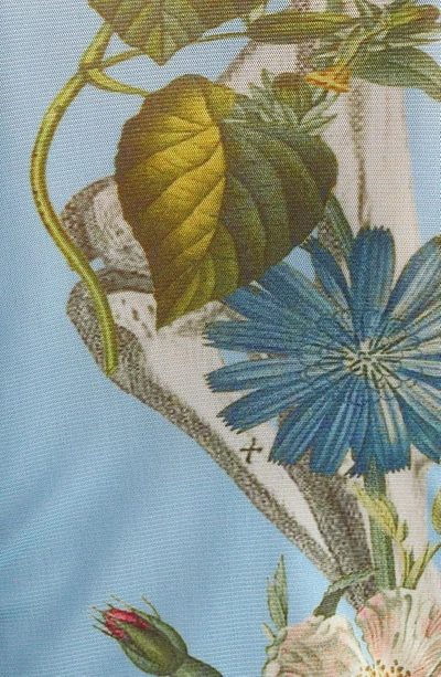 Shop Monse Floral Skeleton Print Mesh Top In Blue Multi