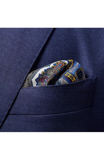 Eton Men's Print Silk Pocket Square In Yellow/orange