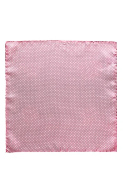 Shop Eton Dot Silk Pocket Square In Pink/red