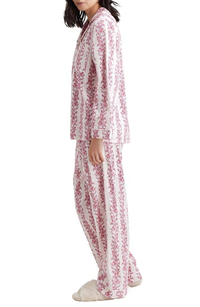 Papinelle Helena Cotton Pajamas In Floral Stripe