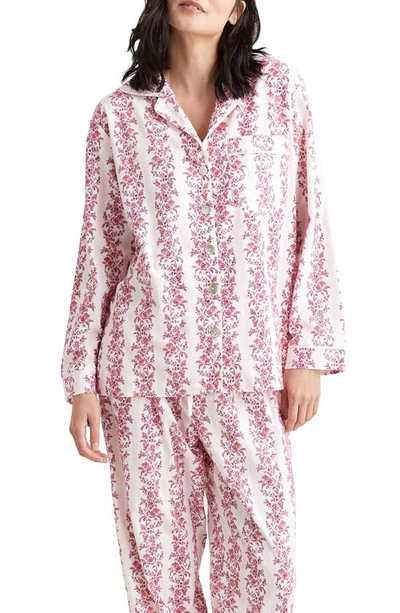 Papinelle Helena Cotton Pajamas In Floral Stripe