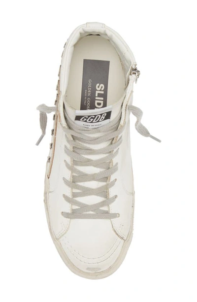 Golden Goose Slide Crystal-embellished Hi-top Sneakers In White
