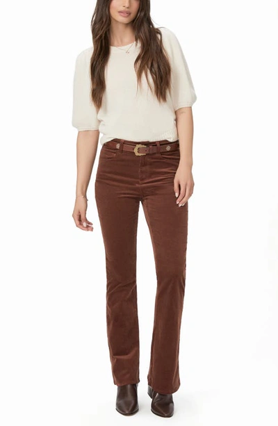 Shop Paige Laurel Canyon High Waist Flare Corduroy Jeans In Rosewood