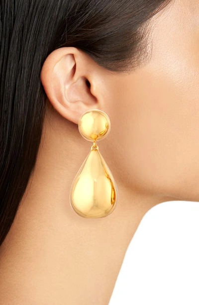 Shop Lele Sadoughi Small Dome Teardrop Earrings In Gold