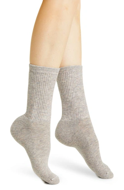 Shop American Trench Supermerino Wool Blend Crew Socks In Taupe Heather