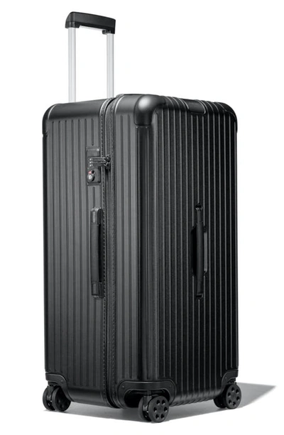 Shop Rimowa Essential Trunk Plus 32-inch Wheeled Suitcase In Matte Black