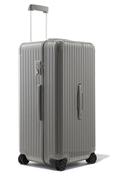 Shop Rimowa Essential Trunk Plus 32-inch Wheeled Suitcase In Slate