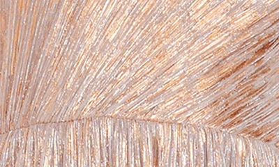 Dress The Population Kienna Metallic Cutout Detail One-shoulder Gown In Beige-bronze