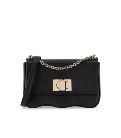 Shop Furla 1927 Mini Wave Black Crossbody Bag