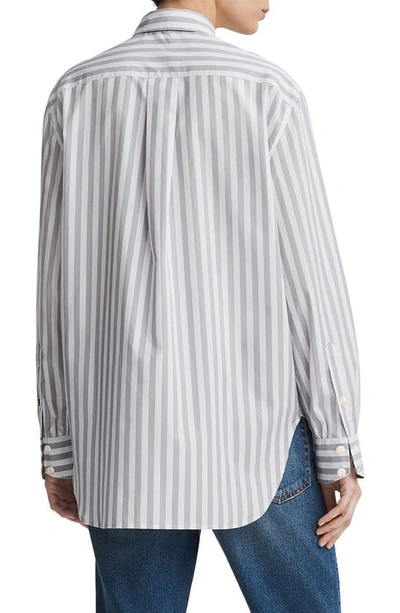 Shop Rag & Bone Maxine Stripe Cotton Shirt In Grey Stripe