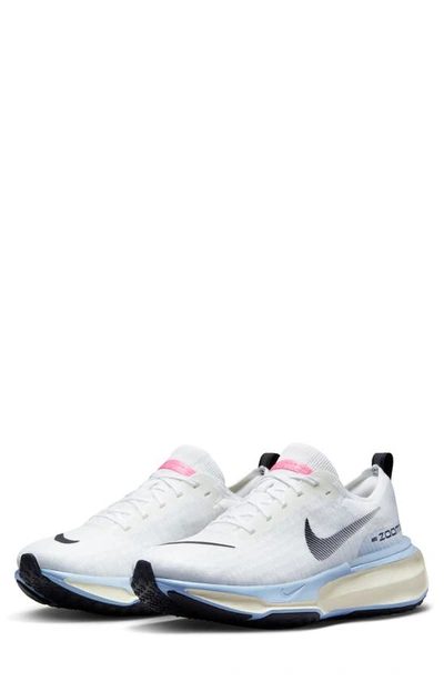 Nike Zoomx Invincible 3 Flyknit Running Sneakers In White/ Black/ Football Grey