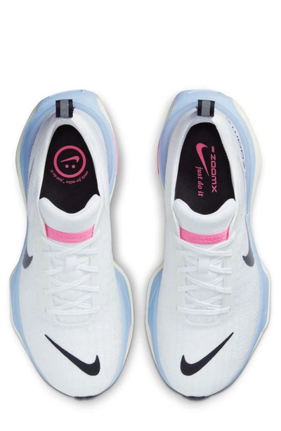 Nike Zoomx Invincible 3 Flyknit Running Sneakers In White/ Black/ Football Grey