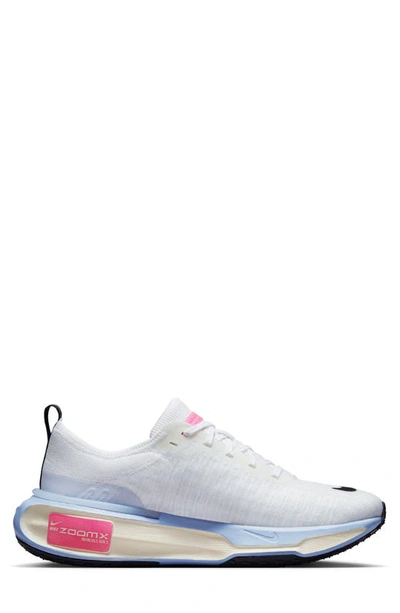 Nike Zoomx Invincible 3 Flyknit Running Sneakers In White/ Black/ Football Grey
