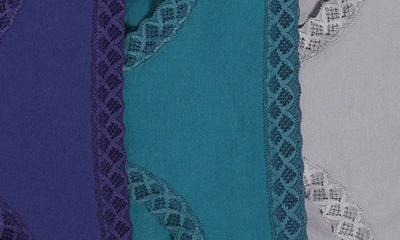 Shop Natori Bliss 3-pack Cotton Blend Briefs In Grey/ Teal/ Blue