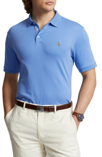Shop Polo Ralph Lauren Pima Cotton Polo In Summer Blue