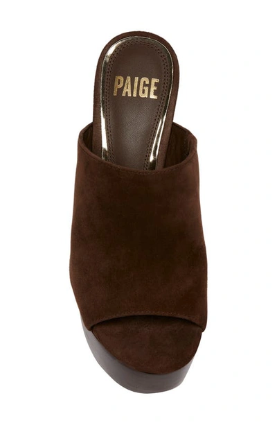 Shop Paige Corbin Peep Toe Platform Mule In Chocolate