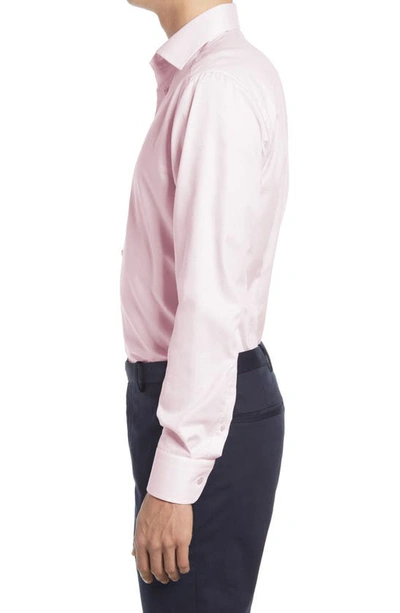 Shop Eton Slim Fit Solid Dress Shirt In Pink/red